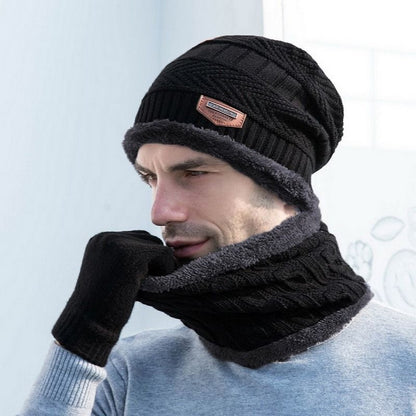 3-Pieces Winter Hat Gloves Scarf Set, Knit Warm Beanie Hat Neck Warmer Touch Screen Mittens for Women and Men, Great Christmas Gift