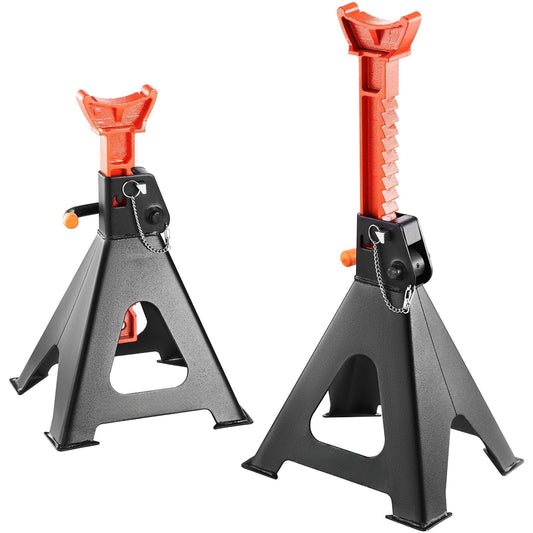 2PCS Iron Stands, 6 Ton (13, 000 lbs) Capacity Car Iron Stands Double Locking, 14.2-23 inch Adjustable Height, for lifting SUV, Pickup Truck, Car and UTV/ATV, Red