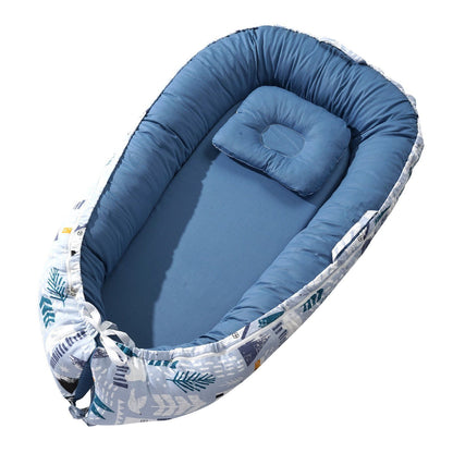 VEVOR Baby Lounger 100% Cotton Newborn Nest Sleeper with Headrest and 2 Covers