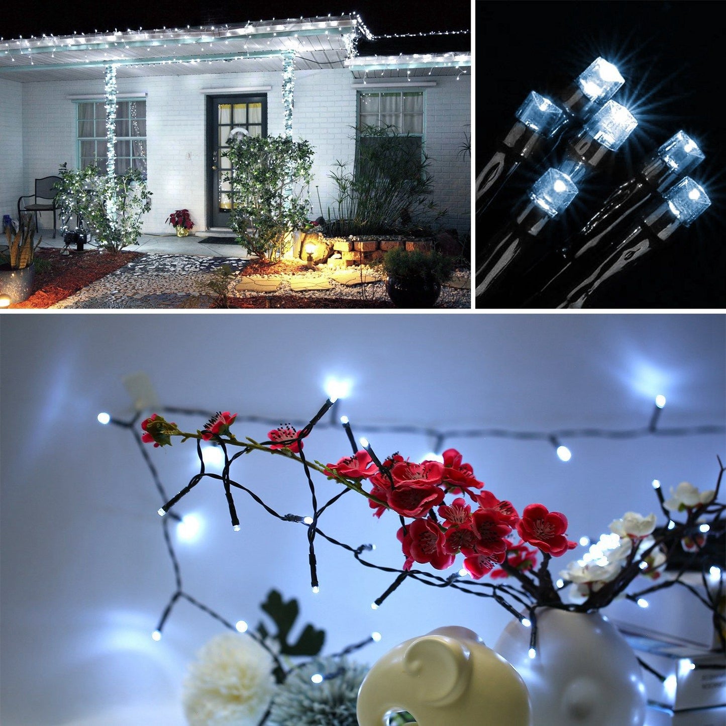 Solar String Lights LED Solar Power Fairy String Light 12M 100 LEDs 8 Lighting Mode Multicolor Waterproof Starry String Lights