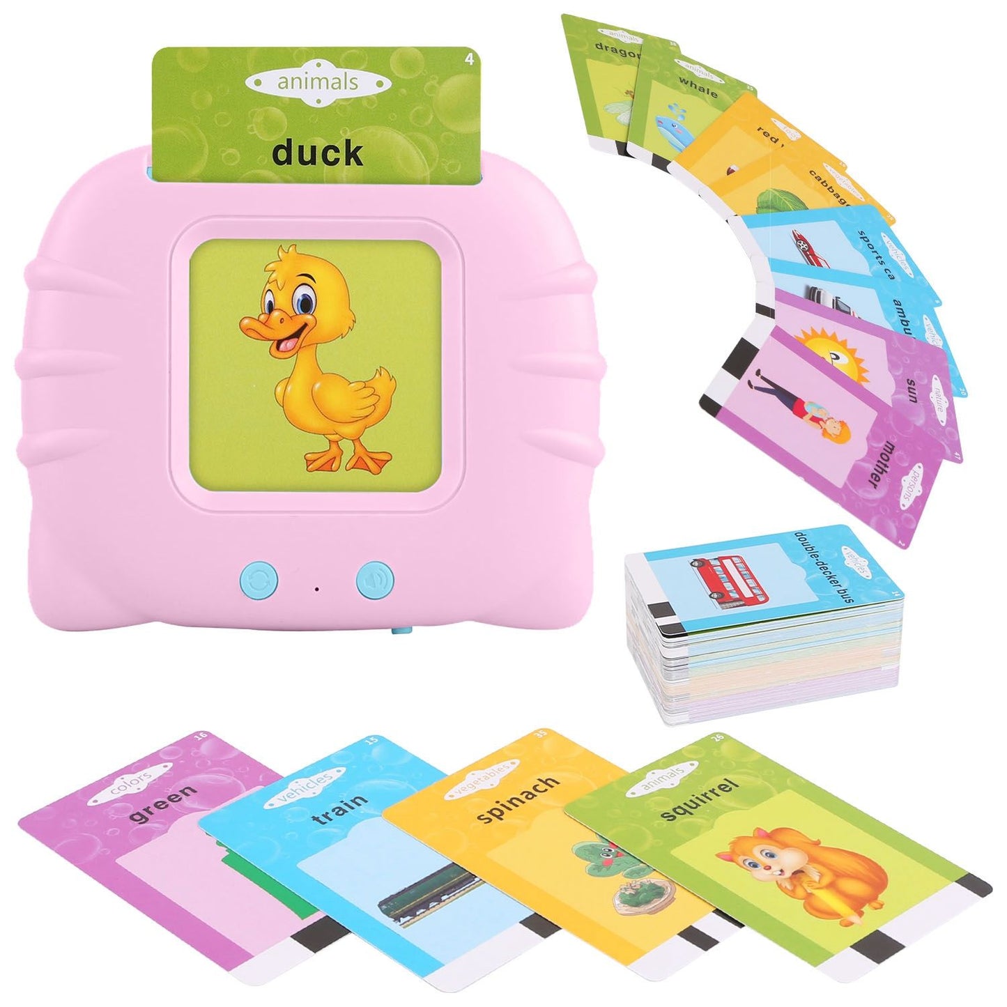 224 Words Kid Flash Talking Cards 112 Card Electronic Cognitive Audio Toddler Reading Machine Animal Shape Color Repeated Learning Cards English For Child