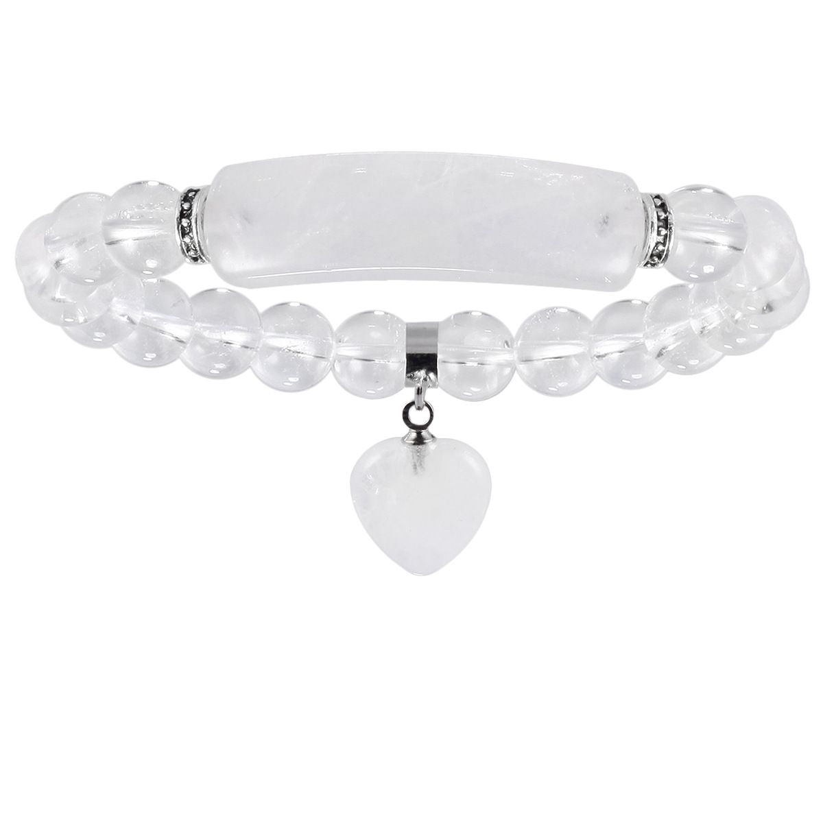 Crystal Round Beads Elbow Bracelet With Heart-shaped Pendant Bracelet