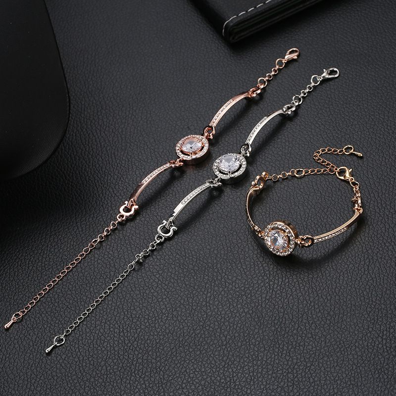 Rhinestone Decor Watch Bracelet Simple Elegant Shinning Bracelet