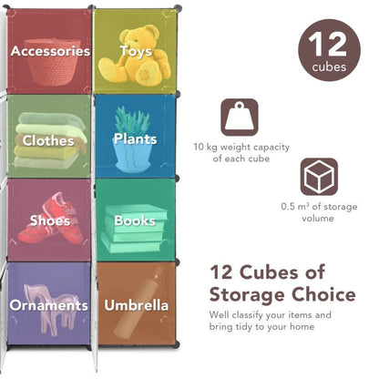 DIY 12 Cube Portable Closet Storage Organizer