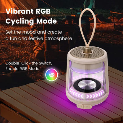 Outdoor Waterproof Camping Lantern Speaker with 3 LED Light Colors