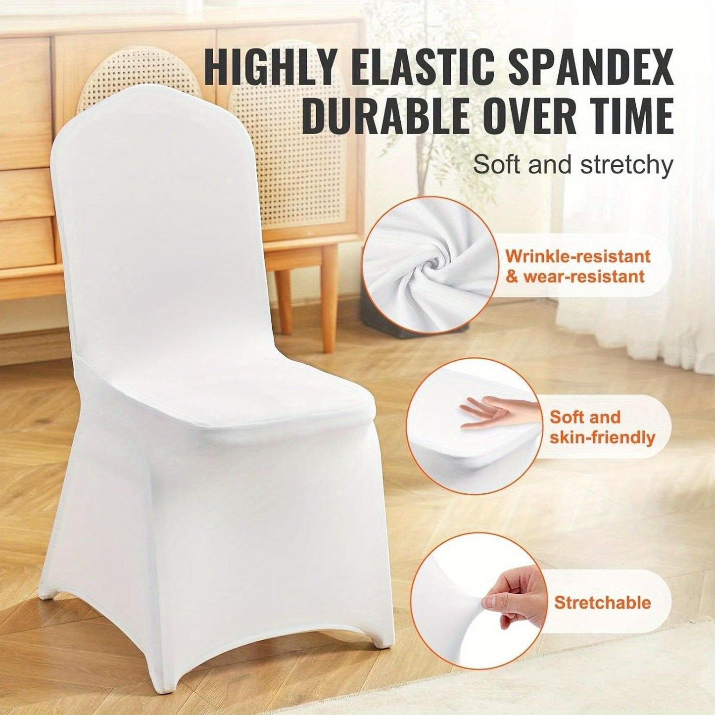 20/30pcs Stretch Spandex Folding Chair Covers, Universal Fitted Chair Cover, Removable Washable Protective Slipcovers, for Wedding, Holiday, Banquet, Party, Celebration, Dining (20PCS White)