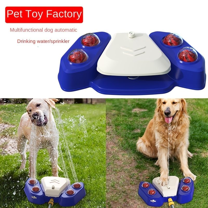 Summer Dog Water Play Sprinkler; Outdoor Pet Bath Toy; Dogs Drinking Fountains For Garden