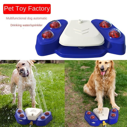 Summer Dog Water Play Sprinkler; Outdoor Pet Bath Toy; Dogs Drinking Fountains For Garden