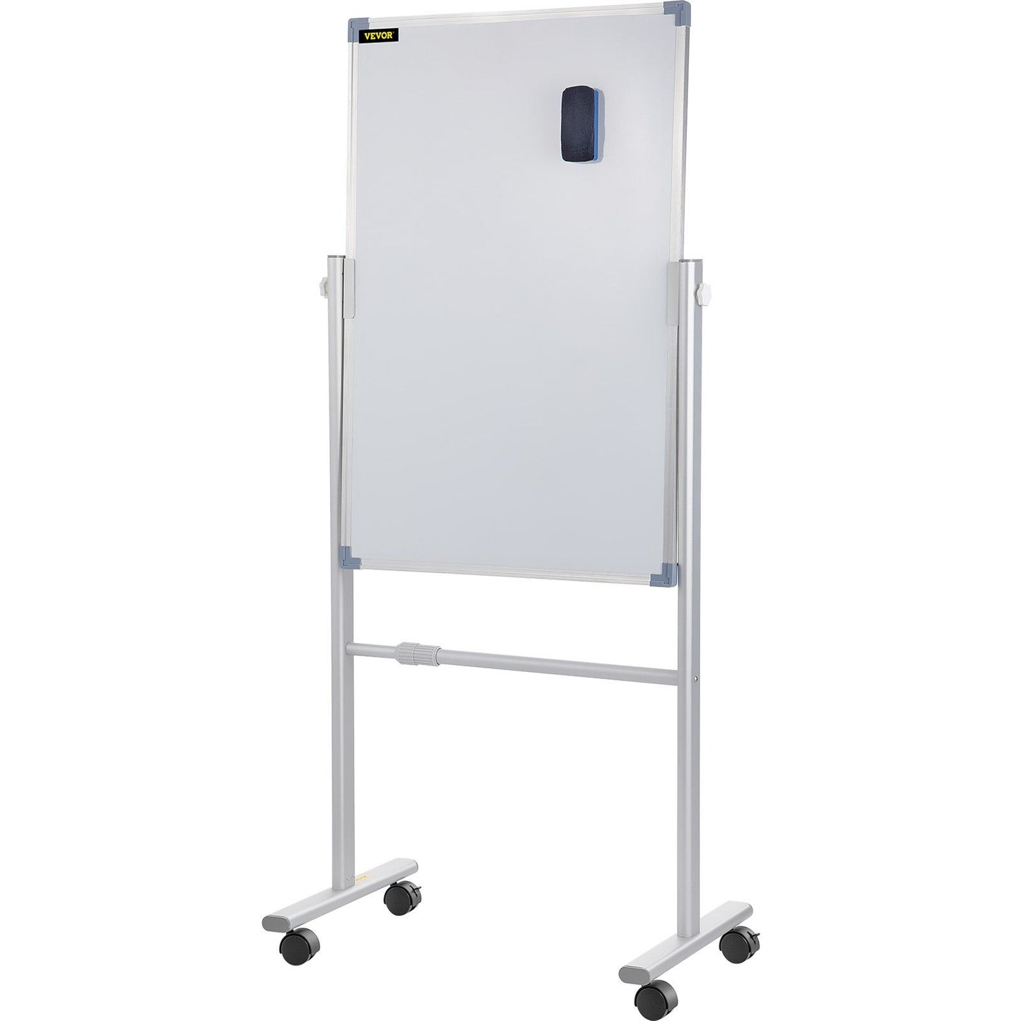 VEVOR Mobile Magnetic Whiteboard, 36 x 24 Inch, Double Sided, 360 Degree Reversible Rolling Dry Erase Board, Height Adjustable with Aluminum Frame and Lockable Swivel Wheels, for Office School Home