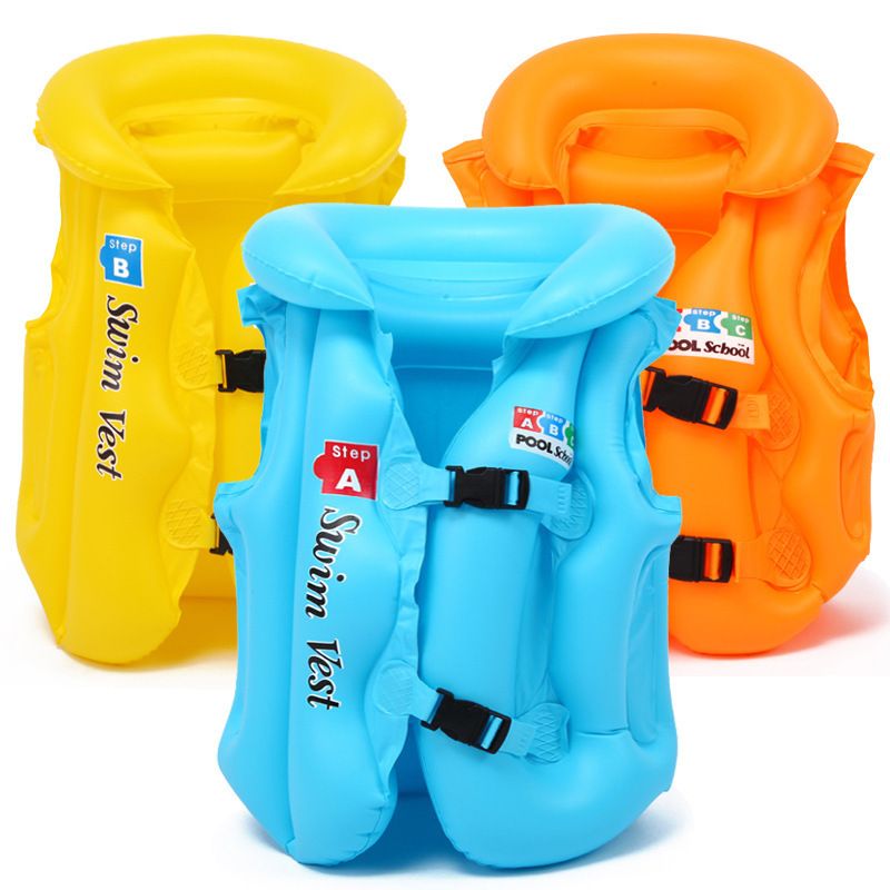 Swim Vest For Kids ; 4-12 Years Old Inflatable Swimming Floaties With Adjustable Safety Buckle & Dual Airbags For Boys Girls; Water Vest For Pool; Beach; Lake & Ocean