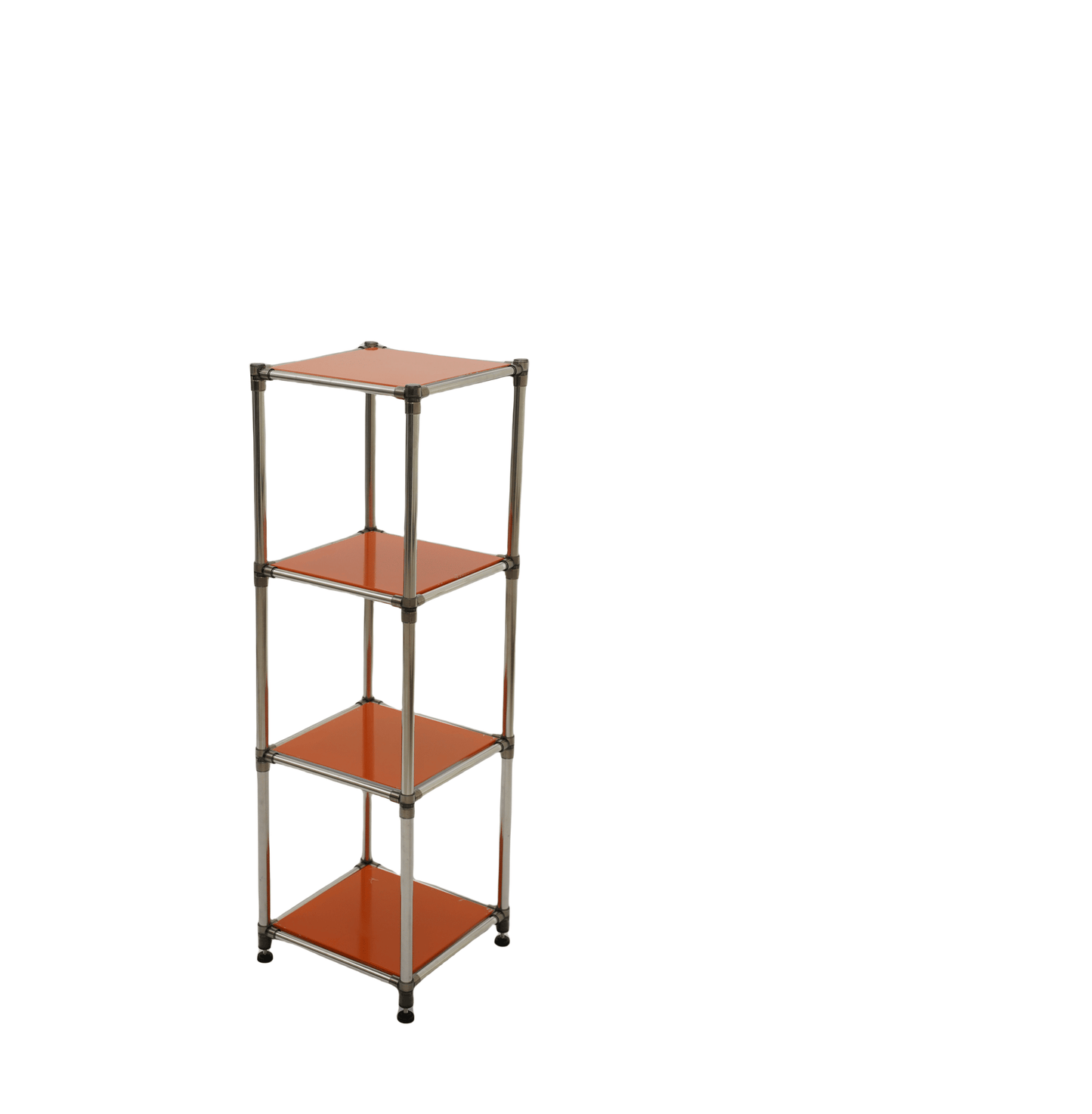 Korean orange 4-Tier Heavy Duty Stainless steel Storage Shelving Unit, 100lbs/shelf (49"H x 14.9"W x 13.7"D) for Indoor/Outdoor Organization , Modular Rack,  Extremely Durabl