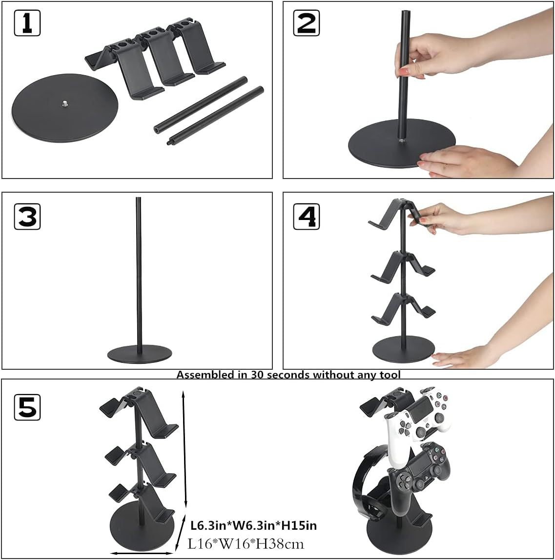 Headphone Stand, Controller Holder & Headset Holder for Desk