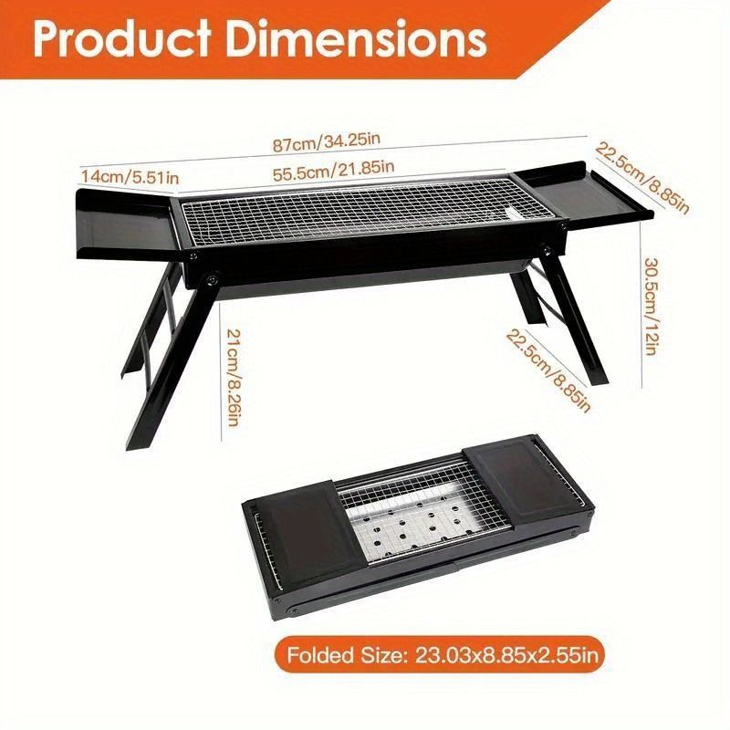 Foldable barbecue grill, charcoal grill, charcoal stove, portable barbecue grill, outdoor grill, camping folding grill grill, portable stainless steel barbecue grill, outdoor picnic barbecue grill