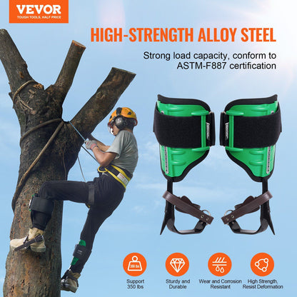 VEVOR Tree Climbing Spikes Climbing Spurs Alloy Steel Arborist Equipment Green