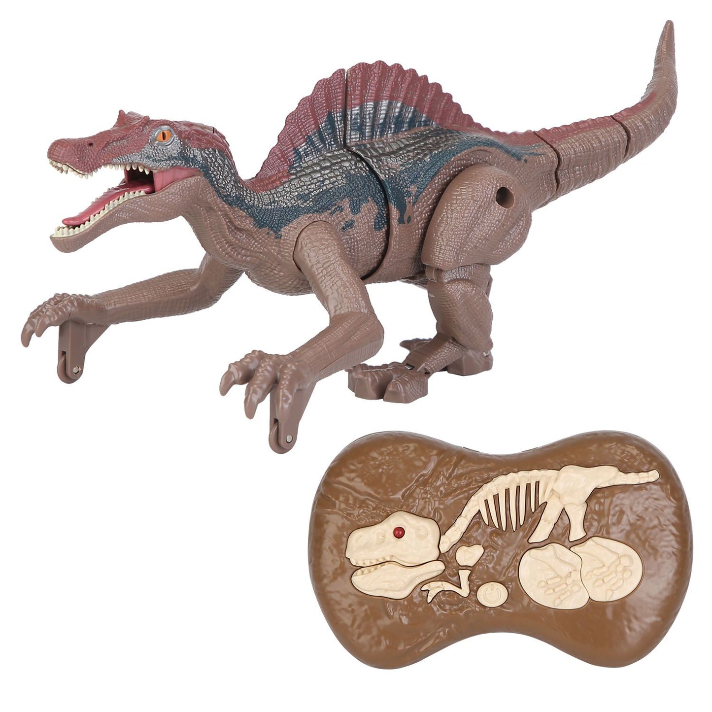 Remote Control Dinosaur Toys Jurassic Realistic RC Dinosaur Rechargeable T-Rex Walking Robot with 3D Eye Roaring Sounds Red Light Remote Control for 3-12 Year Old Kids