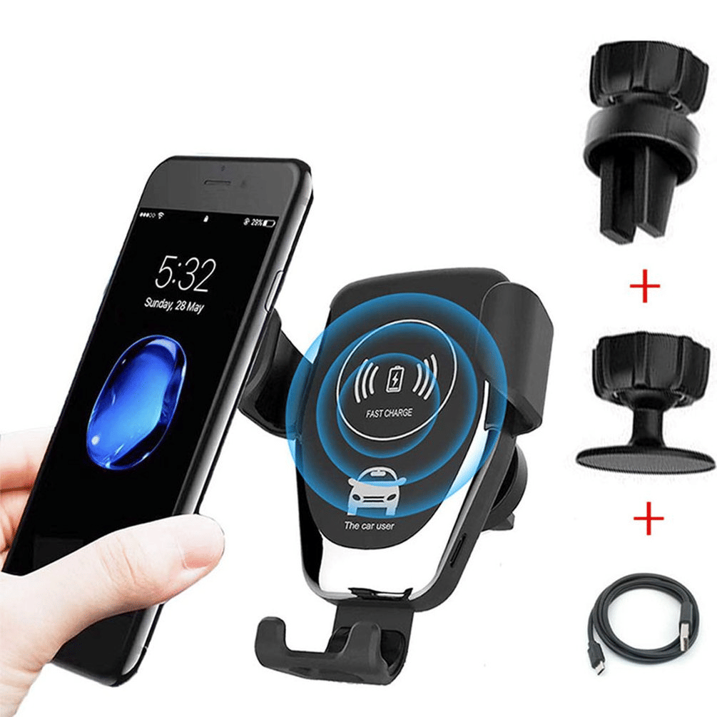 10W Wireless Fast Car Charger Mount Holder Stand Automatic Clamping Charging