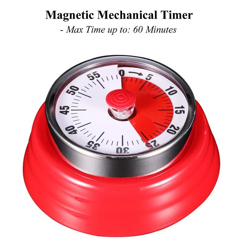 Kitchen Timer Stainless Steel Mechanical Reminder Countdown with Magnet Cooking Teaching Multifunctional Baking Reminder