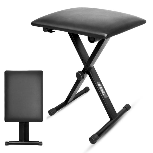 5 Core Keyboard Bench X Style Piano Stool Padded Adjustable Keyboards Chair - KBB 02 BLK