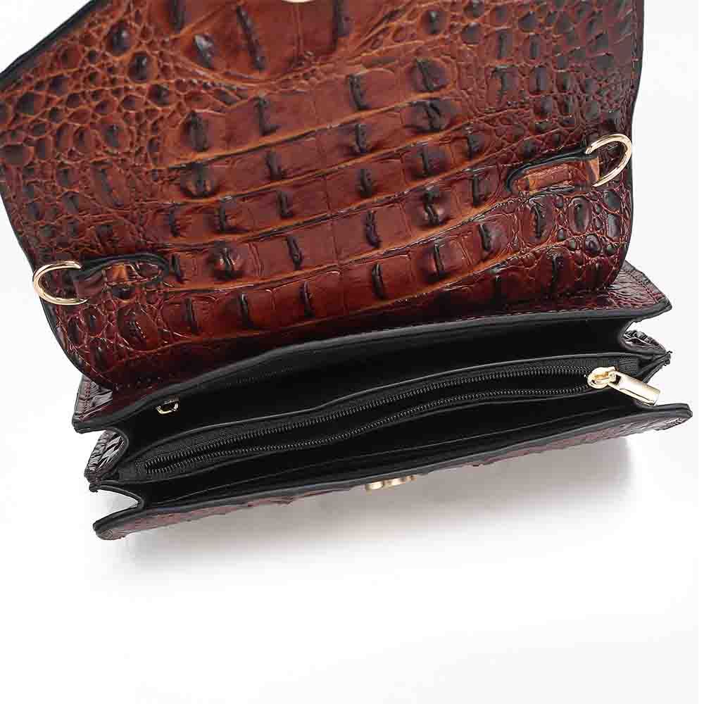 MKF Collection Vanta Saddle Croc-Embossed Shoulder Handbag by Mia K