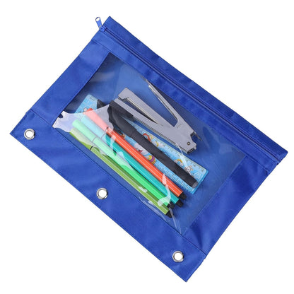 2pcs Organize Your School Supplies with this 3-Ring Pen Pencil Pouch - Available in Multiple Colors!