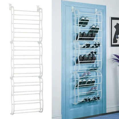 36 Pairs Over-The-Door Shoe Rack 12 Layers Wall Hanging Closet Shoe Organizer Storage Stand Requires Screwing Holes In The Door