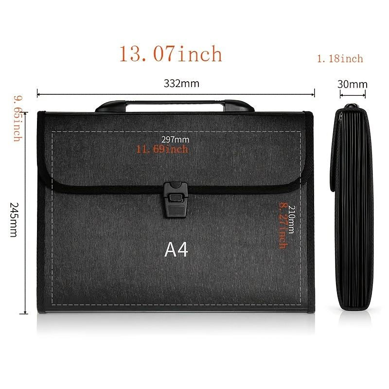 13-Grid A4 Multi-Layer Waterproof Office Handbag - Perfect for Organizing Your Documents & Data