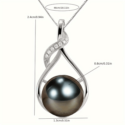 "Gifts for Women Wife-Tahitian-Black-Pearl-Necklace-Gift for  Wife Wedding Birthday Anniversary Jewelry-Mom Girlfriend Her  Mothers Day Gifts for Mom Women Valentines Day Christmas Day Gifts"