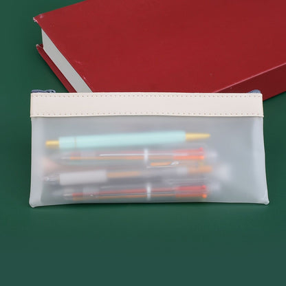 2pcs Organize Your Office Supplies & Cosmetics with this Multifunctional Pencil Case Zipper Pouch