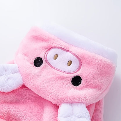 Pet Apparel; Piggy Shaped Winter Warm Flush Clothes For Doggy