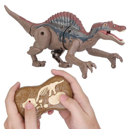 Remote Control Dinosaur Toys Jurassic Realistic RC Dinosaur Rechargeable T-Rex Walking Robot with 3D Eye Roaring Sounds Red Light Remote Control for 3-12 Year Old Kids