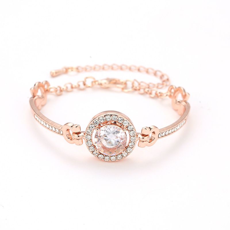 Rhinestone Decor Watch Bracelet Simple Elegant Shinning Bracelet