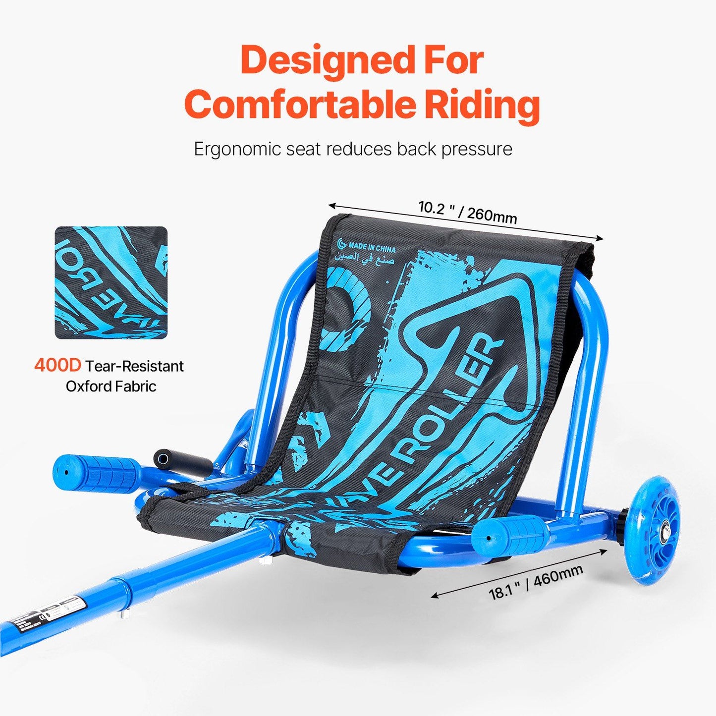 Ride on Scooter 132 lbs Powered by Zig-Zag Motion Drift Cart for Kids Ages 4+