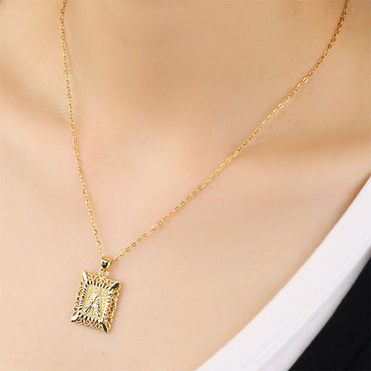 Stylish 18K Gold Plated Stainless Steel Pendant,Unisex Design,Ideal Gold Jewelry Gift