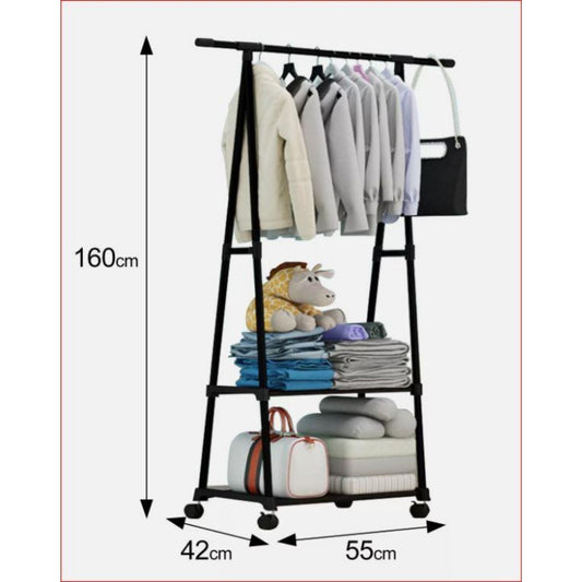 Triangle Garment Rack, Clothes Organizer on Wheels, Portable Garment Laundry Coat Rack, Closet Rack for Hanging Clothes, Clothes Hanging Rack for Home Office Dorm Black