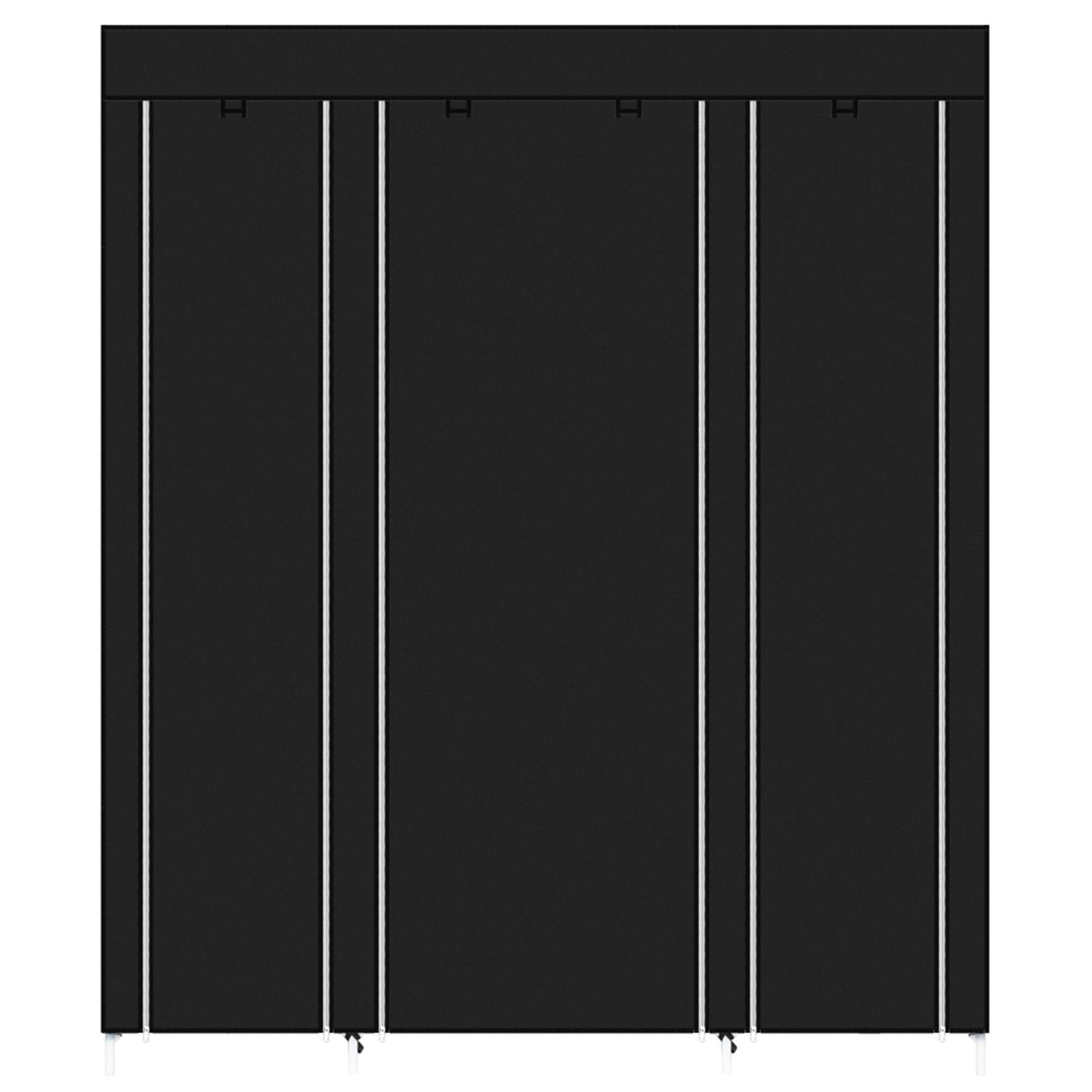 69" Portable Clothes Closet Wardrobe Storage Organizer with Non-Woven Fabric Quick and Easy to Assemble Extra Strong and Durable Black