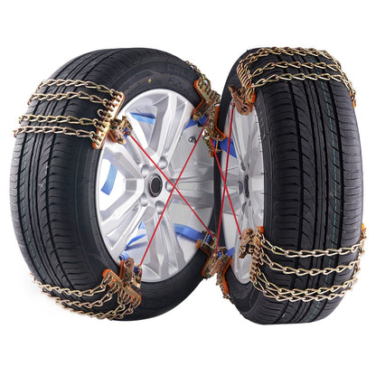 VEVOR 16 PCS Snow Chains Tire Width 8-8.8 in/205-225 mm for Car/Pickup/SUV/Truck