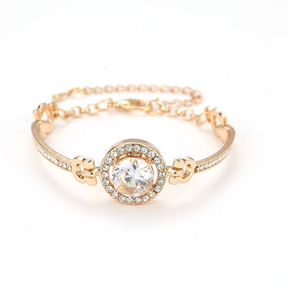 Rhinestone Decor Watch Bracelet Simple Elegant Shinning Bracelet