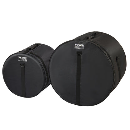 VEVOR 5-Piece Drum Bag Set, 1680D Oxford Fabric, Padded Drum Bags and Cases with 4.92 ft Detachable Shoulder Strap Carry Handles Foldable Design, for 22'' Kick 12'' Tom 13'' Tom 16'' Tom 14'' Snare