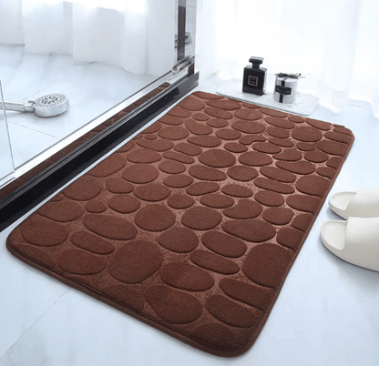 3D Non Slip Bathroom Mat Cobblestone Embossed Bath Mats