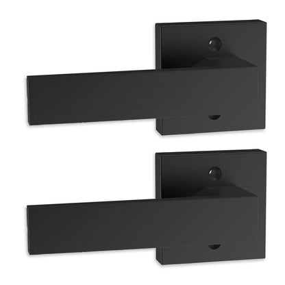 VEVOR Dummy Door Lever, 2 PCS Non-Turning Single Side Push/Pull Handle, Contemporary Square Door Lever Set, Reversible for Right and Left Sided Doors,For Pantry, Closet, and French Doors, Matte Black