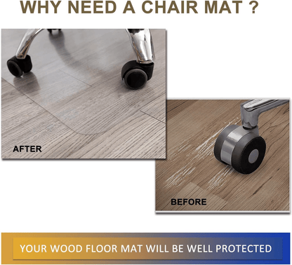 Chair Mat for Hardwood Floor, 48'x 24' Office Chair Mat, Floor Mat for Office Chair, Clear Desk Chair Mat for Computer Desk