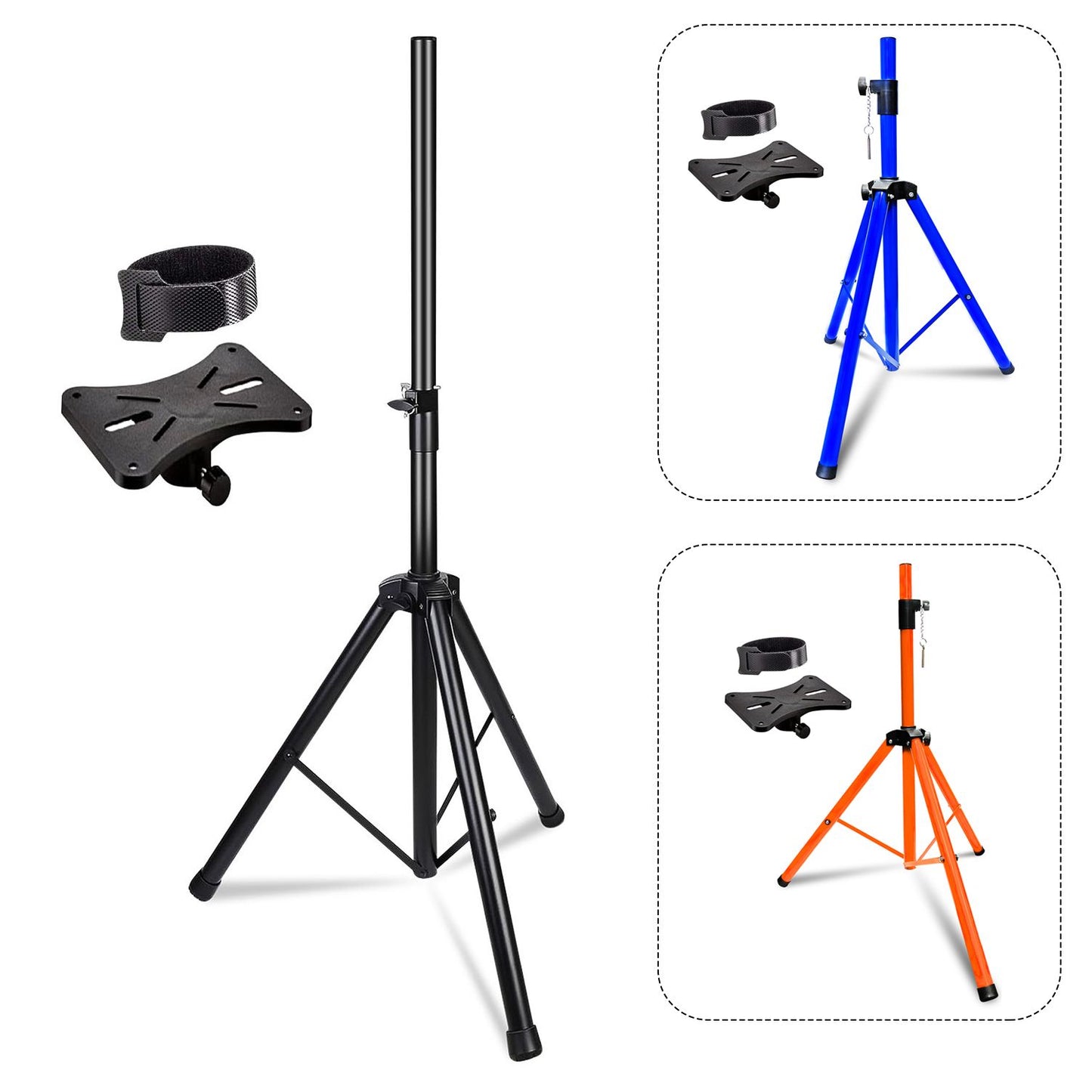 5 Core Speaker Stand Tripod Floor Heavy Duty Adjustable Up to 72 Inch DJ Studio Monitor Stands Pole Mount - SS HD BLK WOB