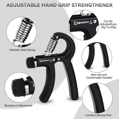 Hand Grip Exerciser Strengthener,Grip Strength Trainer, with Adjustable Resistance 11-132 Lbs (5-60kg), Forearm Strengthener, Hand Exerciser for Muscle Building and Injury Recover