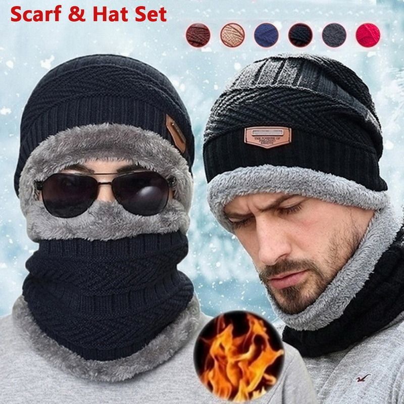 3-Pieces Winter Hat Gloves Scarf Set, Knit Warm Beanie Hat Neck Warmer Touch Screen Mittens for Women and Men, Great Christmas Gift