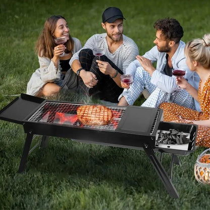 Foldable barbecue grill, charcoal grill, charcoal stove, portable barbecue grill, outdoor grill, camping folding grill grill, portable stainless steel barbecue grill, outdoor picnic barbecue grill