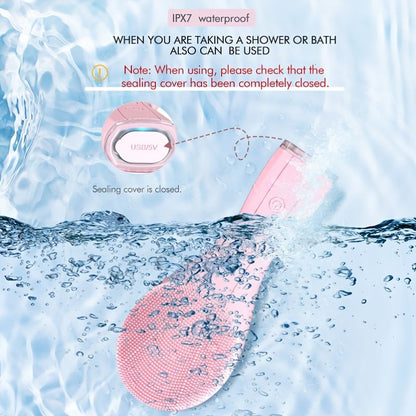 Waterproof Sonic Facial Cleansing Brush - Deeply Cleanses and Massages Skin for a Smooth, Refined Look