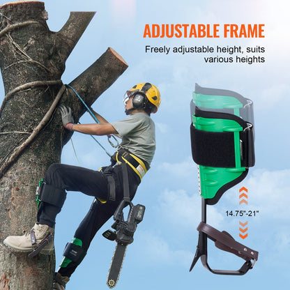 VEVOR Tree Climbing Spikes Climbing Spurs Alloy Steel Arborist Equipment Green