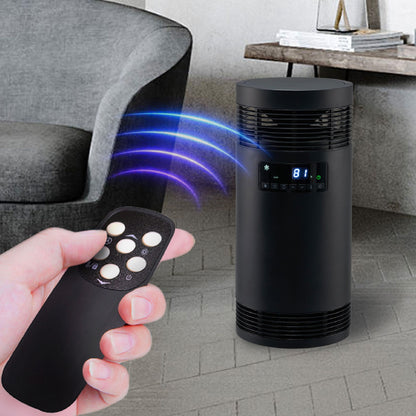 360 Degree Portable Ceramic Space Heater,Efficient and Compact Room Heater with Foldable Handle and Adjustable Thermostat