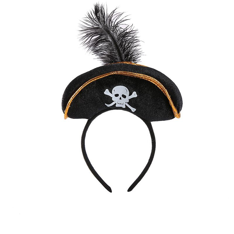 Halloween Pirates of the Caribbean hat ghost festival skull headband stage performance props