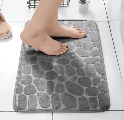 3D Non Slip Bathroom Mat Cobblestone Embossed Bath Mats